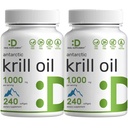 DEAL SUPPLEMENT 2 팩 Antarctic Krill 오일, 봉사 당 1,000mg, 480 Softgels – Mercury Free, No Fishy Taste – Omega-3s, EPA, DHA, Astaxanthin, & Phosphos – Non-GMO, 글루텐 없음