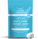 Viter 에너지 40mg 카페인 Mints - 설탕 무료, B 비타민, Vegan, Boosts 빠른 Energized Alert 초점, Caffeinated Nootropic 보충교재 알약 (겨울 녹색 풍미, 8oz, 대량 부대)