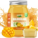 ACEYO (18 OZ) 아일랜드어 Sea Moss Gel Raw Vegan Mango Pineapple 맛 102 비타민과 미네랄 야생 수확 비 GMO