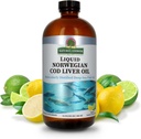 Nature 's Answer Cod Liver Oil Liquid Supplement, 16-Fluid Ounces | 건강한 심장 및 뇌를 촉진 |인지 및 심혈관 지원 | Great Tasting (Pack of 2)