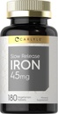 Carlyle Slow Release Iron 45 mg | 180 정제 | 철 황산 미네랄 보충 | 남성 및 여성용 | 채식주의, 비 GMO, 글루텐 프리 포뮬러