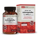DailyNutra KSM-66 Ashwagandha 600mg 유기 뿌리 추출물 - 5% Withanolides를 가진 높은 힘 보충교재 | Relieves Tiredness, 지원 Relaxation, 초점, 에너지, & 근육 성장 (90의 캡슐)