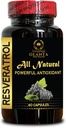 RESVERATROL 추출 - 면역 지원 캡슐, 에너지 및 대사 지원, 면역, 에너지 지원 및 면역 부스터에 대한 산화 방지제 - 1 병 60 캡슐