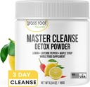 잔디 뿌리 Naturals Master Cleanse Detox Powder- Lemonade Detox 3-Day 식물 기반 보충 레몬, 메이플 시럽 및 카이엔 다이어트, 6.34oz 컨테이너