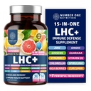 N1N LHC+ 15-in-1 Immune 지원은 Spirulina, Turmeric, Ginseng, Guarana, 비타민 D 및 비타민 C, 면역력, 에너지 및 장기적인 구호, 60 Veg 모자, 병 색깔 5월 Vary를 가진 보충교재를 보충합니다