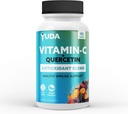 Yuda Quercetin는 비타민 C 1000mg를 가진 보충 교재 - Elderberry & Rose HIPS로 Enriched Immune 지원을 위한 최고 C 비타민 & Quercitin 공식 - 건강한 면역 반응을 승진시킵니다 - 90의 정제