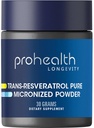 ProHealth Longevity Micronized Trans Resveratrol 분말 30 그램 - 98% 순수한 약제 급료, Scoop, 우량한 흡수 및 Bioavailability 당 1000 mg