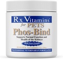 Rx Vitamins Phos-Bind - Kidney Support Supplement Powder - 고양이를위한 인산염 바인더 & Kidney 건강을위한 개 - 정상적인 Kidney Cleanse 및 Essential Kidney Care - 200g