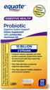 Equate Probiotic Supplement 소화 시스템 지원 - 전반적인 소화 건강 지원 - 변비, 설사, 가스 및 Bloating 최소화 - 지연 방출 캡슐, 50 카운트
