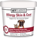 Vet Classics Allergy Skin & Coat Support Pet Supplement for Dogs & Cats - 고양이 피부 수분, 개 알레르기, 애완 동물 호흡 건강 - 산화 방지제 포함 - 소프트 체스 90 Ct.