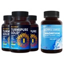 BioEmblem Triple Magnesium Complex and BioEmblem Turmeric Curcumin with Clinically Studied TurmiPure - 합동 지원, 건강한 염증 심황 보충 교재