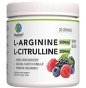 L-Arginine 5000mg + L-Citrulline 2000mg 복합 분말 보충교재 - Nitric 산화물 승압기 - 심장 건강, 혈액 교류, 에너지 & 내구시간 - 30 서빙 (베리 혼합)
