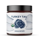 유기 터키 꼬리 버섯 분말, 단 하나 재산, 비 GMO - Gut, 에너지, 두뇌, & 면역 지원 - Resealable 유리 단지에 있는 Vegan 버섯 보충교재