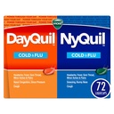 Vicks DayQuil & NyQuil Co-Pack, Cold & Flu Medicine, 강력한 Multi-Symptom Daytime & Headache, Fever, Sore Throat, Minor Aches & Pain, & Cough, 72ct에 대한 야간 구호