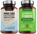 비타민 Bounty Pro-100 Probiotics & Prebiotic 섬유 번들 : 13 Strains, 100 Billion CFUs, 아연 및 비타민 C, Delayed 릴리스 캡슐과 궁극적 인 Gut 건강 지원 - 90 캡슐