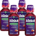 ZzzQuil, 야간 수면 보조 액체, 50 mg Diphenhydramine HCl, No.1 Sleep-Aid 브랜드, Calming Vanilla Cherry 맛, Non-Habit 성형, 12 FL OZ (포장 4)