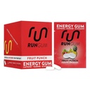 RUN GUM 과일 펀치 에너지 Chewing Gum 50mg 카페인 타우린 & 조각 당 B 비타민, 24 조각 (12의 포장) 설탕 무료, 영 칼로리에, 아스파르 없음, 글루텐 자유로운, 1개의 ea