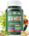 바다 Moss 12000mg 까만씨 기름 6000mg Ashwagandha 3000mg Turmeric 1000mg Bladderwrack 2000mg Burdock 3000mg & 비타민 C & Elderberry Manuka Dandelion 황색 독 Iodine Chlorophyll ACV를 가진 D3