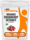 BulkSupplements.com 유기 크랜 베리 추출 분말 - 유기 크랜 베리 맛 분말, Vaccinium Macrocarpon 과일에서 소스 - Vegan & 글루텐 무료, 서빙 당 500mg, 100g (3.5 oz) (팩 1)