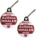Asthma Inhaler 안쪽 부대 꼬리표 의학 경고 지퍼 잡아당기기 세트 2pcs