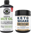 왼 해안 성과 100%년 코코넛 MCT 기름 액체, 32oz + 치즈 케토 식사 보충 Shake, 16oz