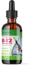 LIQUIDHEALTH 비타민 B12 Methylcobalamin 액체 낙하물 - 부스트 에너지, 지원 면역 체계, 개량 기억 & 농도 - 미국에서 만드는, 비 GMO (2개 oz)