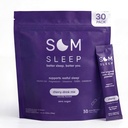 Som Sleep, Calm Sleep Aid Powder Drink Mix, 3mg Melatonin, 마그네슘, 비타민 B6, L-Theanine & GABA - Vegan, Zero Sugar, Keto Friendly - Cherry, 30-Pack