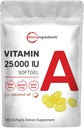 마이크로 성분 최대 힘 비타민 A 25000 IU | 더 나은 흡수를 위한 야자열매 기름을 가진 500의 Softgels | 시각, 성장, & 재생산을 위한 근본적인 비타민 | 비 GMO, 삼키기 쉬운