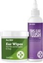 Aloe와 Eucalyptus + Veterinary Tris Flush Cat & Dog Ear Cleaner를 가진 애완 동물 MD 개 귀 청소 닦음