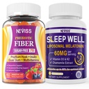 성인을 위한 NEVISS Prebiotic 섬유 7G Gummies + Melatonin 60mg