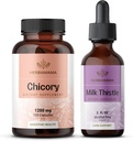 HERBAMA Chicory와 우유 이틀 키트 - 1200 mg 치코리 뿌리 캡슐 및 우유 이틀 Tincture 2 fl oz의 번들 - Vegan, Non-GMO, 설탕 및 알코올 - 무료 - 2 팩