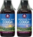 WishGarden 허브 심각한 기침 AM & PM Syrup - 심각한 AM Non-Drowsy Cough Syrup + 심각한 PM Cough Syrup은 건조하거나 젖은 기침, 4oz 번들 동안 휴식 수면을 지원합니다