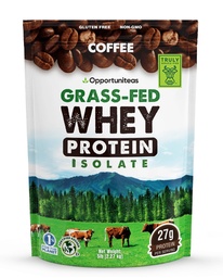Opportuniteas 잔디에 의하여 먹인 커피 Whey 단백질 Isolate 분말 - 인공 감미료 없는 27g 단백질 분말, 60mg 카페인, 호르몬 자유로운 쿠스 - 5lb
