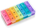 주간 알약 주최자 사례 - 3-Times-a-Day Pill Box - 7-Daily Morning Noon & Night Compartments for Pills, 보충제, 생선 기름 및 비타민