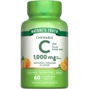 Nature's Truth Chewable Vitamin C with Rose Hips | 1000 mg | 60 정제 | 비건, 비 GMO 및 글루텐 무료 보충