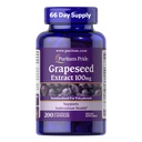 Puritan의 Pride Grapeseed Extract 100mg Citrus Bioflavonoid Complex, 항 산화제 및 심장 건강 지원, 200 Rapid Release Capsules에 대한 규정식 보충