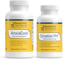 연구 영양 휴식 지원 번들 - AnxiaEase Stress, Cortisol Management & Mood Support Supplement (120 캡슐) & 평화로운 밤을위한 Circadian PM (90 캡슐)
