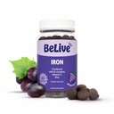 BeLive Iron Gummies - 비타민 C, A, B 및 아연을 가진 Multivitamin 보충교재는, 여성을 위한 Vegan 철 보충교재, 성장과 발달을 위한 남자 & 아이 - 포도 풍미 | 1 팩을 지원합니다