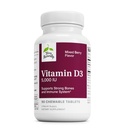 Terry Naturally Vitamin D3 - Bone Health & Bone Strength Supplement - 면역 체계 및 뇌 지원을위한 규정식 보충 - 혼합 Berry 풍미가있는 5,000 IU 비타민 D 정제 - 90 Chewable Tablet