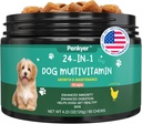 Dog Multivitamin Glucosamine Chondroitin Multivitamins Chews Puppy Treats Skin Coat Heart Health Pet Hip & Joint Support Supplements for Dog Immunity Mobility Energy