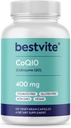 BestVITE Coenzyme CoQ10 400mg (120 채식 캡슐) Naturally Fermented - Stearates 없음 - Vegan - 글루텐 무료 - 비 GMO