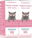 고양이를위한 2 팩 눈물 얼룩 보충 - 예방 및 제거 고양이 눈물 Stains - 60ML 고양이 눈물 얼룩 제거제는 눈 건강, 면역 체계 - 크랜베리, Marshmallow & Vitamins와 함께 - 살몬