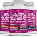 새로운 AGE 교원질 알약 Biotin Keratin는 Palmetto Hyaluronic 산 비타민 E Folic 산성 호박씨 MSM- 270 조사를 보았습니다