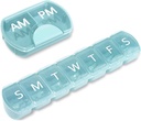 2 팩 (주간 & 매일), 2 시간 하루 (AM / PM) + 7 일 알약 주최자, 비타민 플래너, 대형 용량 알약 상자 세트, Medication / 비타민 / 과일 오일 / 보충제를위한 여행 알약 케이스, 블루