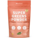 BioSchwartz Greens Powder Super Greens with Probiotics, Prebiotics, Digestive Enzymes & 43 Green Superfoods - Chlorophyll, Bilberry, Chlorella, Spirulina - 놀라운 맛 - 30 서빙