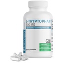 Bronson L-Tryptophan 500 MG 높은 효능 필수 아미노산 지원 Relaxation & 긍정적인 계류 지원 비 GMO, 60의 캡슐