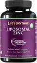 Liposomal 순수한 아연 Picolinate는 구리, 면역 지원, 대사 및 피부 건강을 가진 보충교재를 제거합니다 | 성인 남자 & 여자를 위한 높은 힘 | 강력한 산화 방지제 | 90의 캡슐