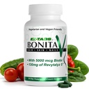 필수 소스 Bonita Vegan 헤어 손톱과 여성을위한 피부 비타민 - 20 Biotin 포함 활성 성분 - 강한 손톱, 건강한 피부, 머리 성장 - 60 EZ-TAB Veggie 정제