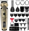 Hatteker Beard Trimmer Mustache Trimmer for Men 8 in 1 조절 가능한 속도 방수 머리 Clipper T-Blade Electic Razor Shavers Cordless Mens Gift Grooming Kit with Face Nose Body (Bronze)