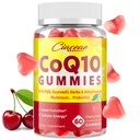 PQQ - 400 MG Coenzyme Q10 높은 Potency를 가진 CoQ10 Gummies는, Ayurvedic 허브, 심장, 뇌, 에너지, 면역력, 체리 맛, 60 Vegan Gummies를 위한 적응성 버섯 혼합 & Probiotics로 강화했습니다